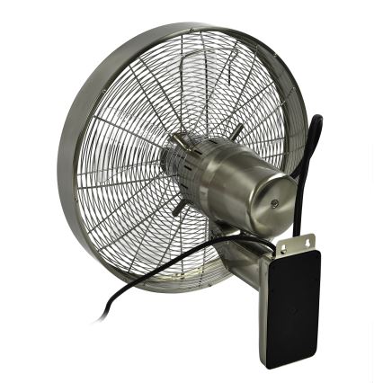 ZEVENTI - Wall fan FREEZE 50W/230V d. 40 cm matte chrome + remote control