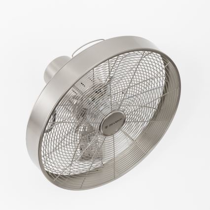 ZEVENTI - Wall fan FREEZE 50W/230V d. 40 cm matte chrome + remote control