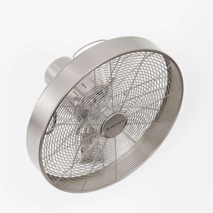 ZEVENTI - Wall fan FREEZE 50W/230V d. 40 cm matte chrome + remote control