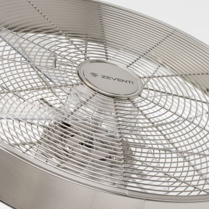 ZEVENTI - Wall fan FREEZE 50W/230V d. 40 cm matte chrome + remote control