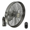 ZEVENTI - Wall fan FREEZE 50W/230V d. 40 cm matte chrome + remote control