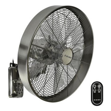 ZEVENTI - Wall fan FREEZE 50W/230V d. 40 cm matte chrome + remote control