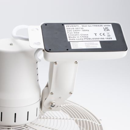 ZEVENTI - Wall fan FREEZE 50W/230V d. 40 cm white + remote control