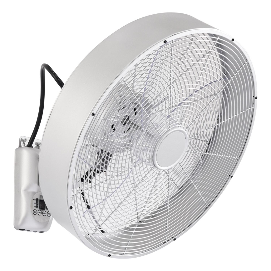 ZEVENTI - Wall-Mounted Fan FANNY 50W/230V Matte Chrome + Remote Control