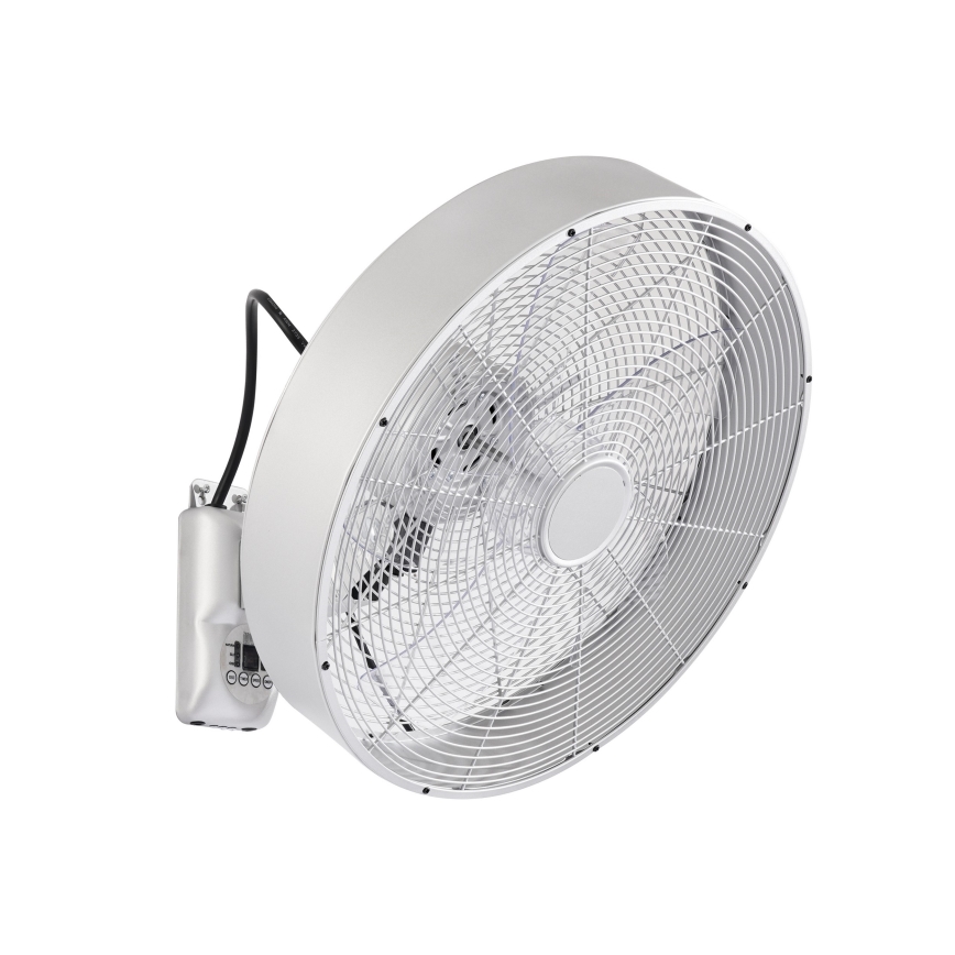 ZEVENTI - Wall-Mounted Fan FANNY 50W/230V Matte Chrome + Remote Control