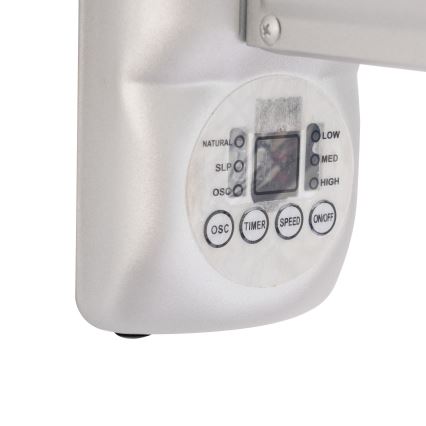 ZEVENTI - Wall-Mounted Fan FANNY 50W/230V Matte Chrome + Remote Control