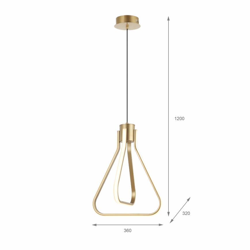 ZING LED Cable Pendant Light, 19W, 230V, Gold