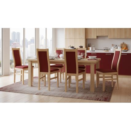 ZOE Dining Chair Oak/Red
