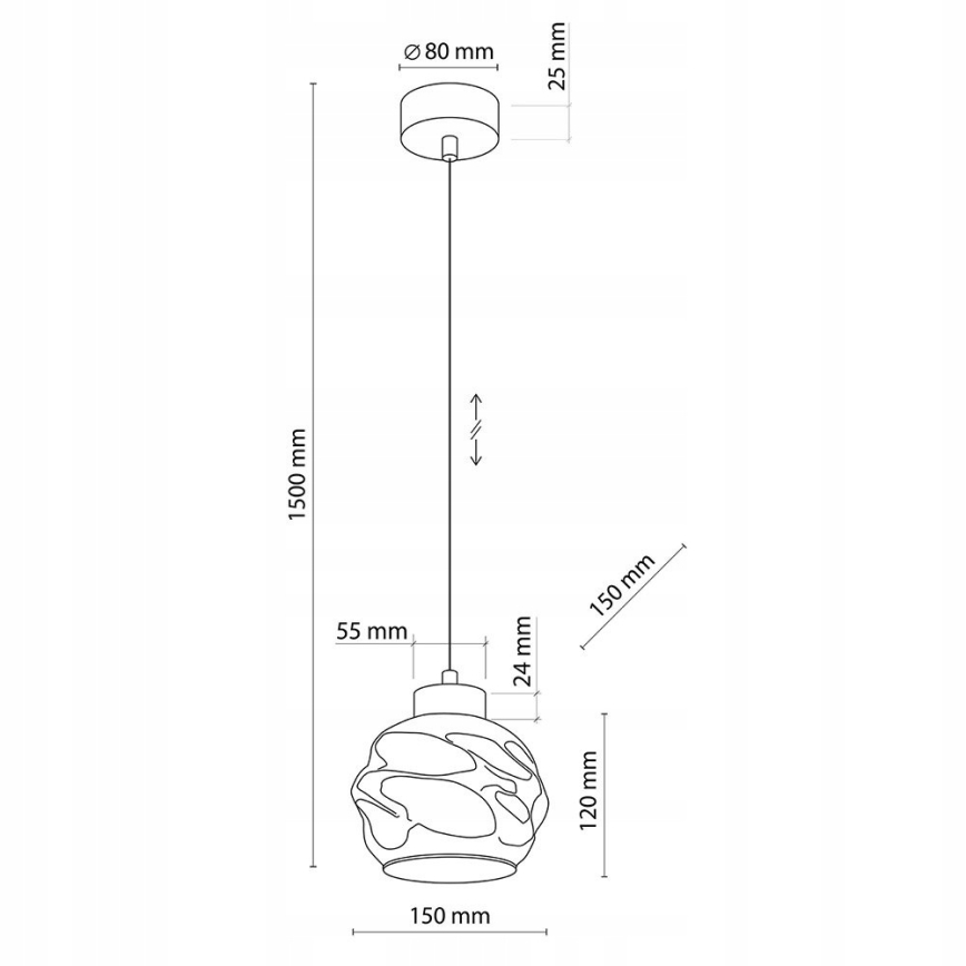 ZULIA Cable Pendant Light 1xE27/15W/230V, Black/Smoked Black