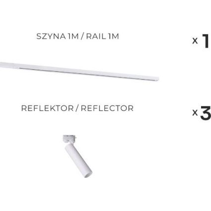 Зумa Лайн - Прожектор в системі рейки 3xGU10/35W/230V білий
