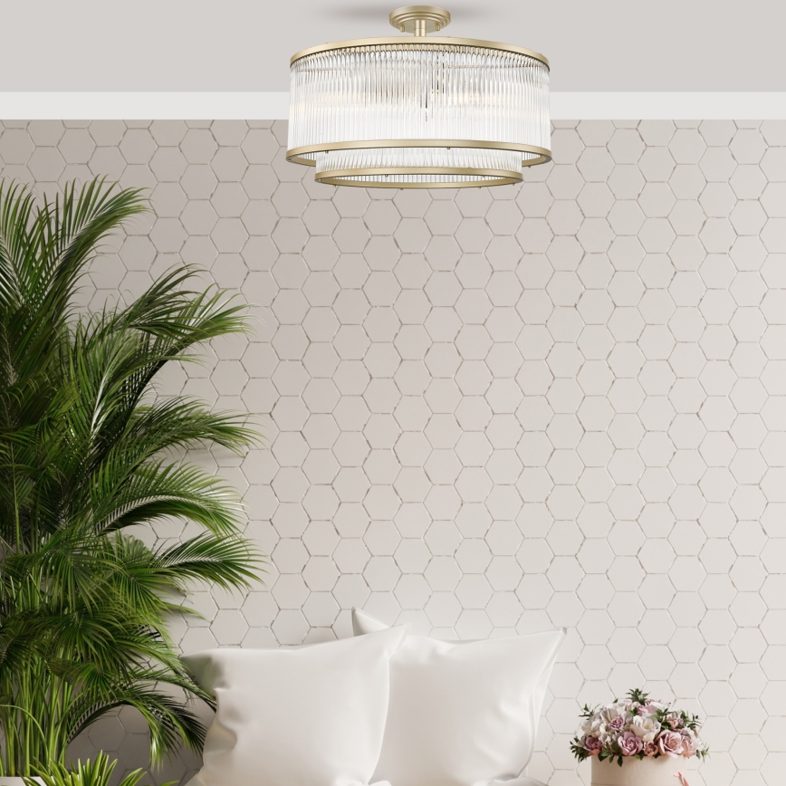 Zuma Line - Surface-Mounted Chandelier, 6x E14/60W/230V, Brass