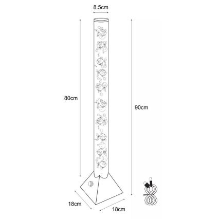 Zuma Line - LED RGB Floor lamp LED/3,6W/5V