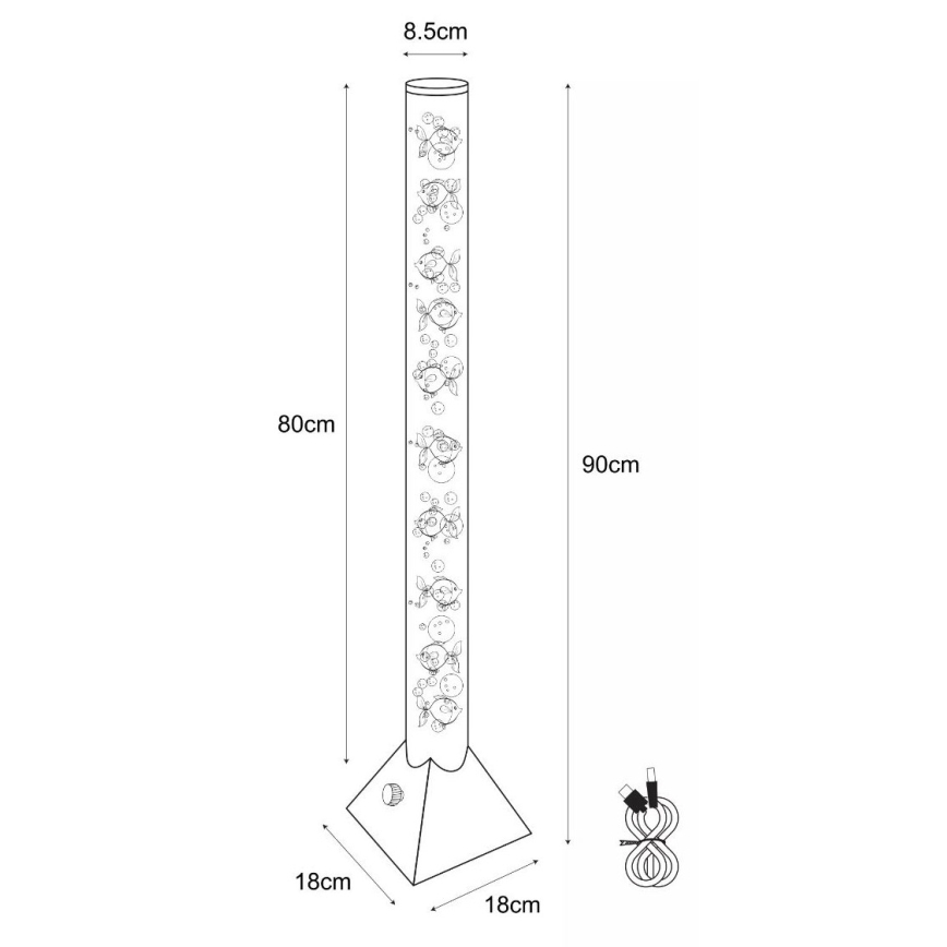 Zuma Line - LED RGB Floor lamp LED/3,6W/5V