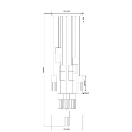 Zuma Line - Cable-Suspended LED Chandelier LED/50W/230V Gold