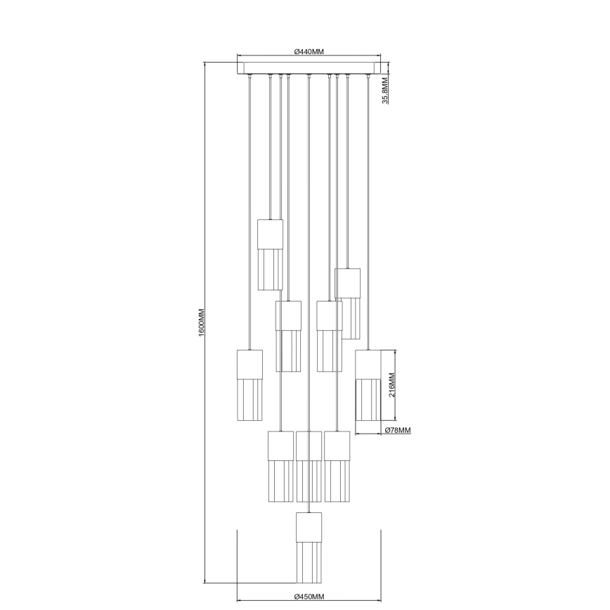 Zuma Line - Cable-Suspended LED Chandelier LED/50W/230V Gold