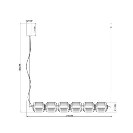 Zuma Line - LED Cable-Hung Chandelier LED/50W/230V Gold