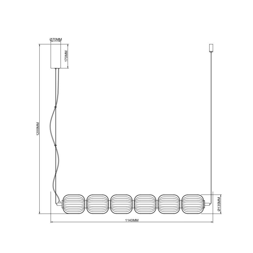 Zuma Line - LED Cable-Hung Chandelier LED/50W/230V Gold