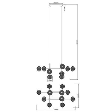 Zuma Line - LED Cable Pendant Light LED/63W/230V Gold