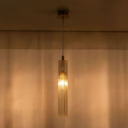 Zuma Line - Cable-suspended pendant light 1xE14/7W/230V gold