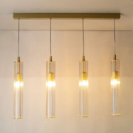 Zuma Line - 4-Light Cable Pendant, 4x E14/7W/230V, Gold