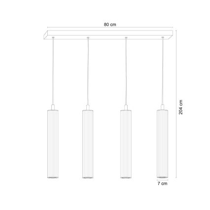 Zuma Line - 4-Light Cable Pendant, 4x E14/7W/230V, Gold
