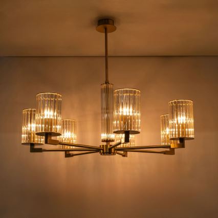 Zuma Line - Rod-mounted chandelier 7xE14/7W/230V gold