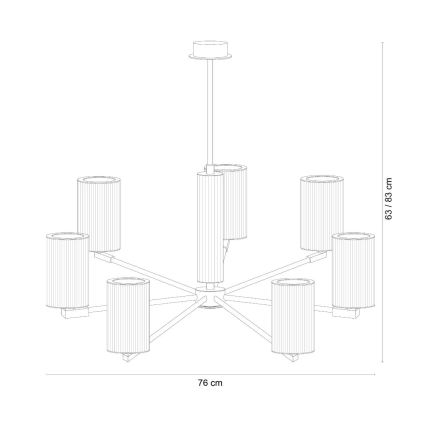 Zuma Line - Rod-mounted chandelier 7xE14/7W/230V gold