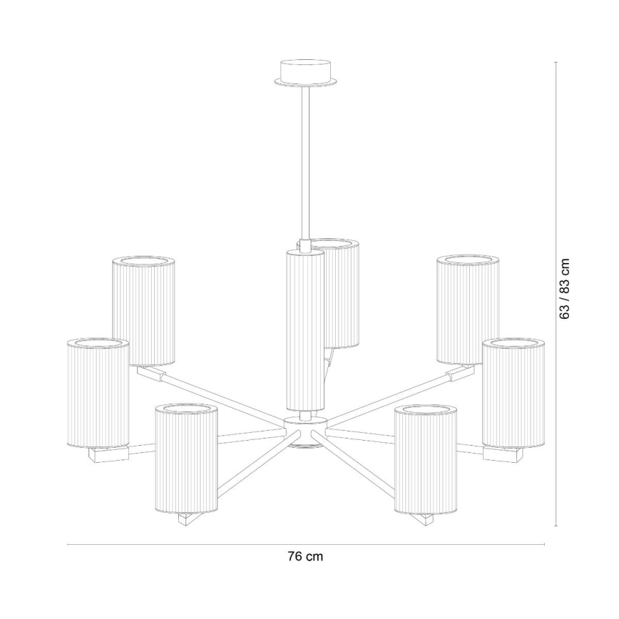 Zuma Line - Rod-mounted chandelier 7xE14/7W/230V gold