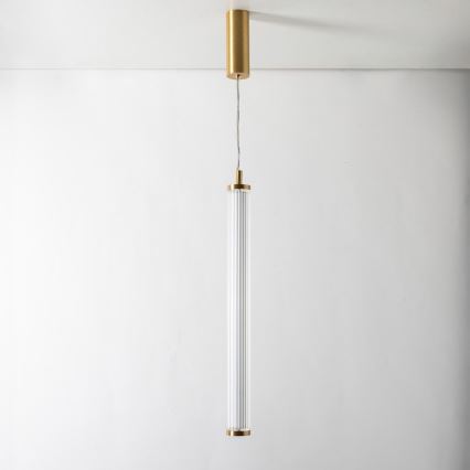 Zuma Line - Dimmable LED pendant light on cable LED/26W/230V 2700–6500K gold + remote control