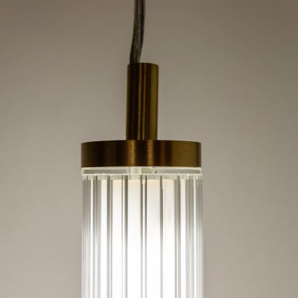Zuma Line - Dimmable LED pendant light on cable LED/26W/230V 2700–6500K gold + remote control