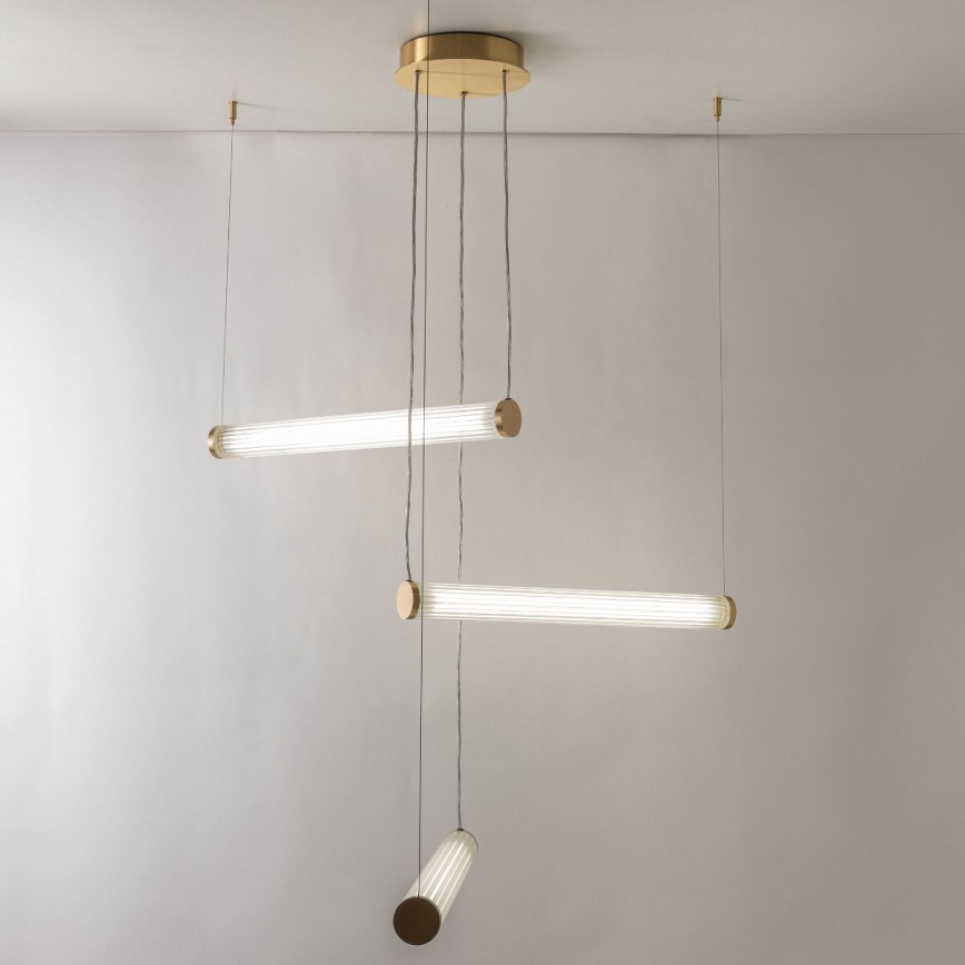 Zuma Line - Dimmable LED cable pendant light LED/64W/230V 2700-6500K gold + remote control