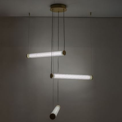 Zuma Line - Dimmable LED cable pendant light LED/64W/230V 2700-6500K gold + remote control