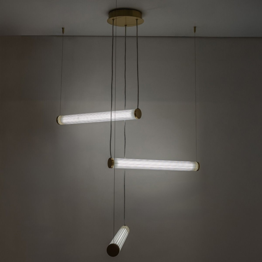Zuma Line - Dimmable LED cable pendant light LED/64W/230V 2700-6500K gold + remote control