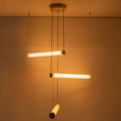 Zuma Line - Dimmable LED cable pendant light LED/64W/230V 2700-6500K gold + remote control