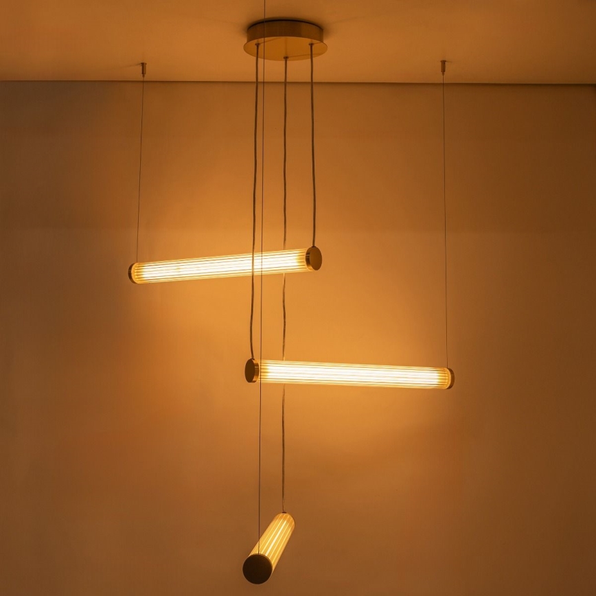 Zuma Line - Dimmable LED cable pendant light LED/64W/230V 2700-6500K gold + remote control