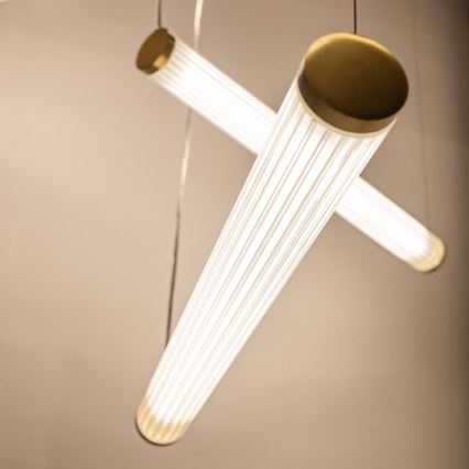 Zuma Line - Dimmable LED cable pendant light LED/64W/230V 2700-6500K gold + remote control