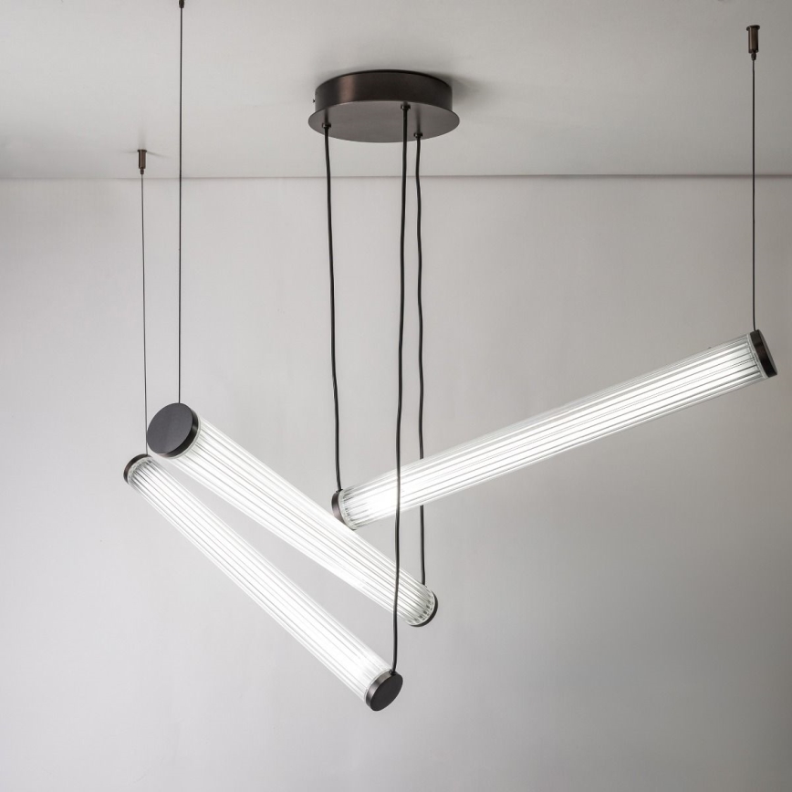 Zuma Line - LED Dimmable Cable Pendant Light LED/64W/230V 2700-6500K Black + Remote Control