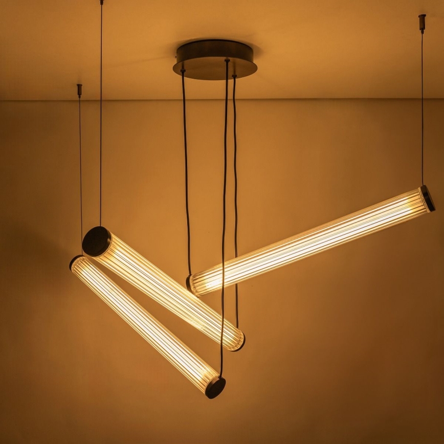 Zuma Line - LED Dimmable Cable Pendant Light LED/64W/230V 2700-6500K Black + Remote Control