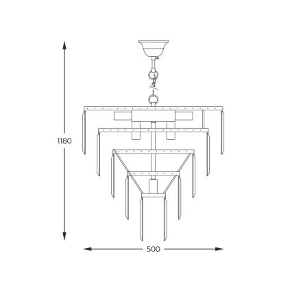 Zuma Line - Chandelier on a chain 10xE14/40W/230V gold