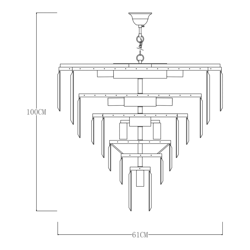 Zuma Line - Chain-hung chandelier 20xE14/40W/230V gold