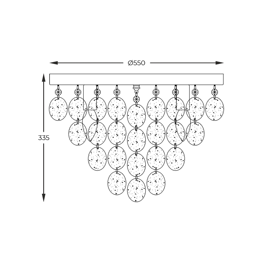 Zuma Line - Surface-mounted chandelier 8xE14/40W/230V shiny chrome