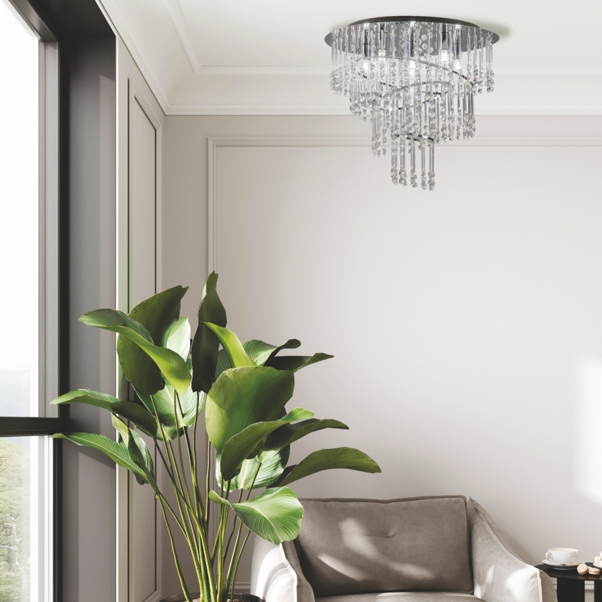 Zuma Line - Ceiling light 6xG9/25W/230V Ø 45 cm polished chrome/clear glass