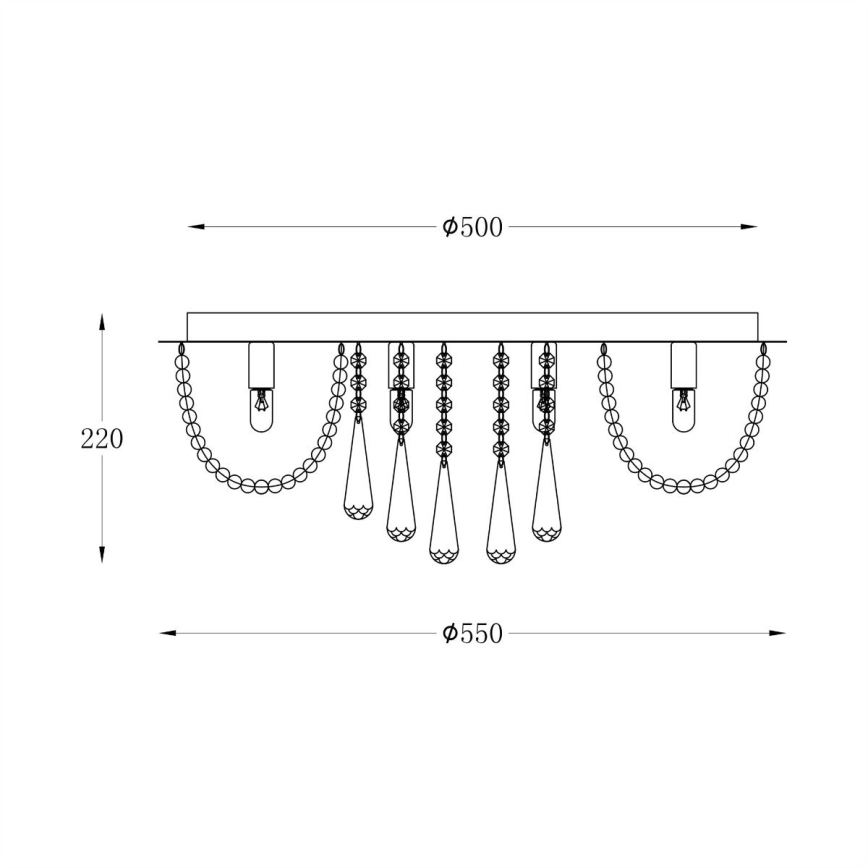 Zuma Line - Ceiling light 8xG9/25W/230V d. 55 cm shiny chrome