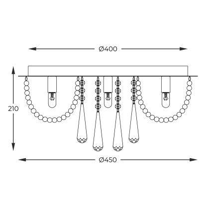 Zuma Line - Ceiling light 6xG9/25W/230V d. 45 cm shiny chrome