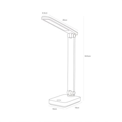 Zuma Line - LED Rechargeable table lamp LED/8W/1200 mAh 3000/4500/6000K white