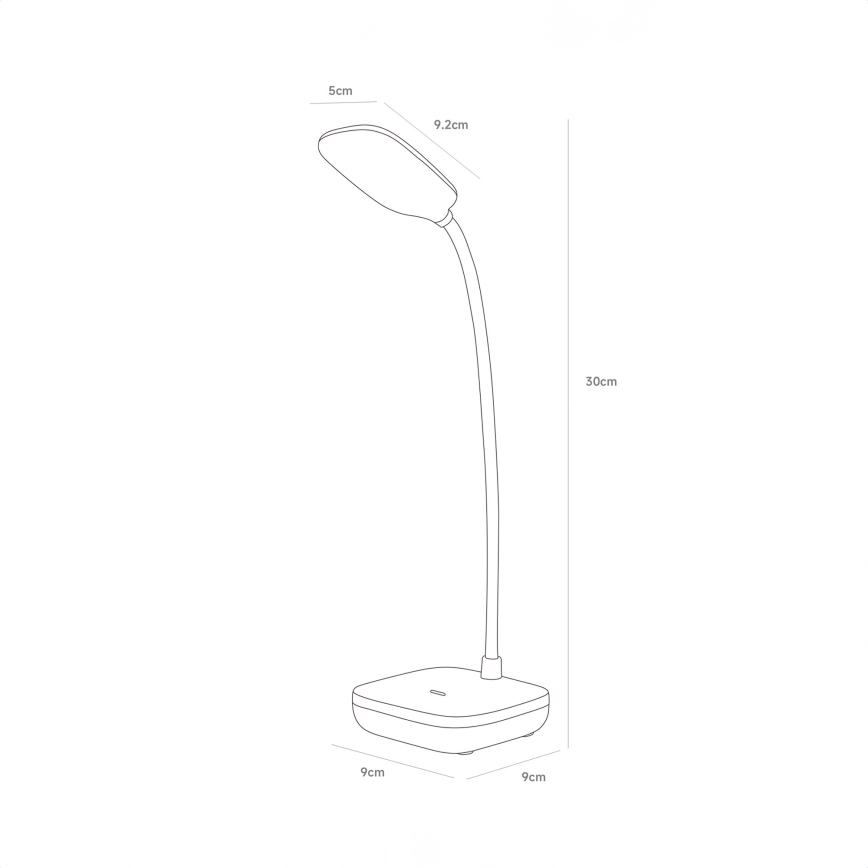 Zuma Line - LED Rechargeable table lamp LED/7W/1200 mAh 3000/4500/6000K CRI 90 white