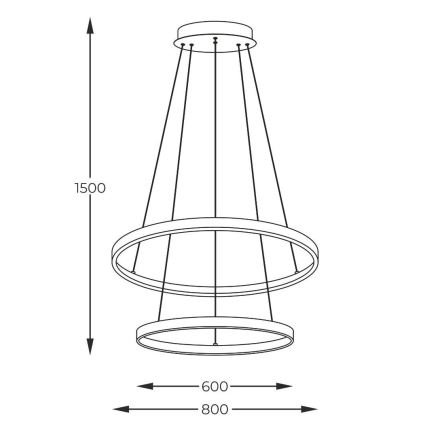 Zuma Line - LED Chandelier on a string LED/60W/230V 3000/4000/6000K d. 80 cm gold
