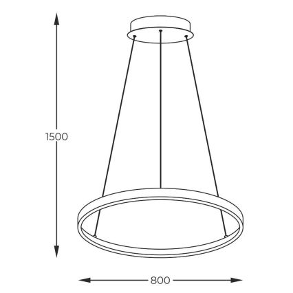 Zuma Line - LED Chandelier on a string LED/36W/230V 3000/4000/6000K d. 80 cm gold