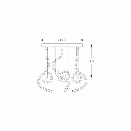 Zuma Line - LED Surface-mounted chandelier LED/45W/230V 3000/4000/6000K black