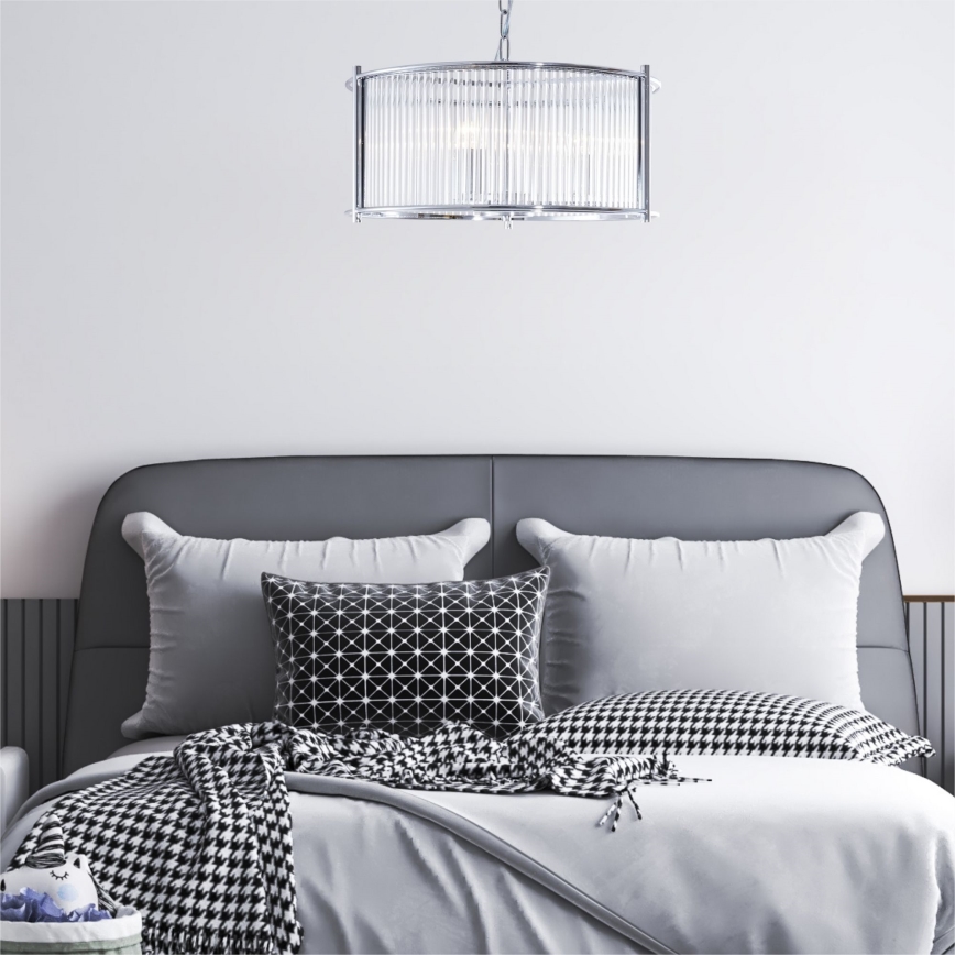 Zuma Line - Chandelier on a chain 3xE27/40W/230V shiny chrome